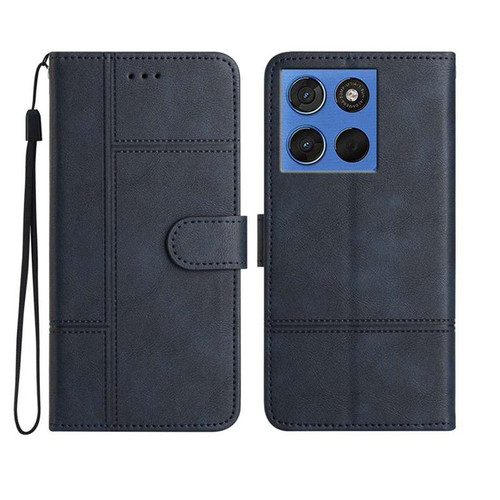 Moto G 2025 / Moto G 2026 Cowhide Texture Stitching Leather Phone Case - Dark Blue